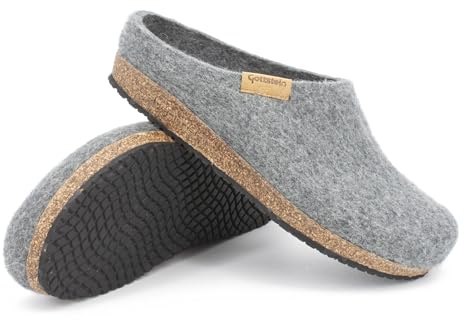 Stegmann 208 Filz-Hausschuh für Damen & Herren aus Merino-Filz Grey, 41