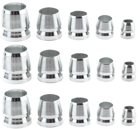 MTQY 15-teiliges Griffkeil-Set, 5 Größen, Sicherheits-Rundaxt-Griffkeile, kompakter Griff, Metallkeil zur Verstärkung von Äxten und Hämmern