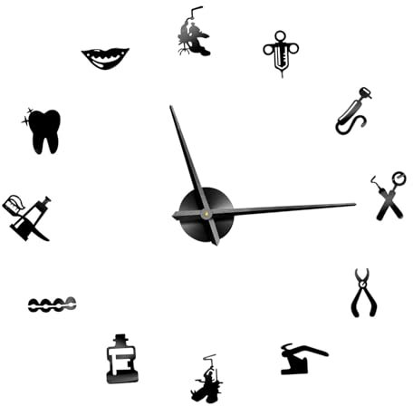 ABOOFAN Moderne Acrylic DIY Wanduhr Schwarz Kreatives Design Leise Stabile Uhr Elegant Wanddekoration Einfach Aufhängbar Für Schlafzimmer Büro