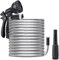 ATEK Garden Hose Pipe Heavy Duty Stainless Steel Water Pipe Lightweight Durable Strong Kink Free Leakproof Rust-Proof with Spray Gun Nozzel for Lawn Outdoor Yard Car Washing (Garden Hose 25ft)