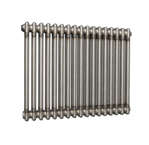Lux Heat Bare Metal Lacquer Horizontal 2 Column Traditional Radiator 600mm (H) x 605mm (W)