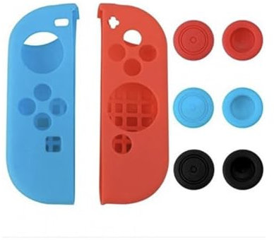 Crazy Diy - Funda protectora de silicona 8 en 1 con palancas de pulgar para mando de Nintendo Switch