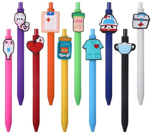 Chanumetal 10 Stück Krankenschwester Zubehör Kugelschreiber Lustig, Krankenschwester Geschenke Nurse Accessories Lustige Kugelschreiber für Ärzte und Krankenschwestern (Farbmischung 1)