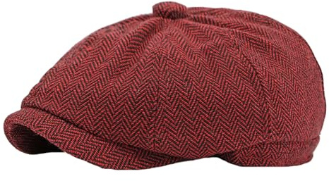 Newsboy Stil Tellermütze Schirmmütze Herren Damen - Fischgräten Tweed Retro Schiebermütze Schlägermütze Cap Bakerboy Schirmmütze