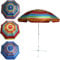BAKAJI Ombrellone da Mare Diametro 240 cm con Palo in Acciaio Resistente, Parasole da Spiaggia, Protezione UV, Resistente alle Intemperie, Apertura e Chiusura Facilitati (Fantasia)