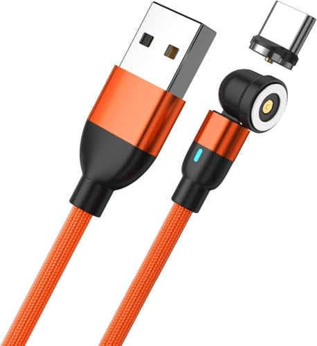 Magnetisches USB C Kabel Magnet Ladekabel Magnetisch Typ C mit Type C Adapter für Samsung S23 S22 Huawei Honor Xiaomi Redmi (1m)