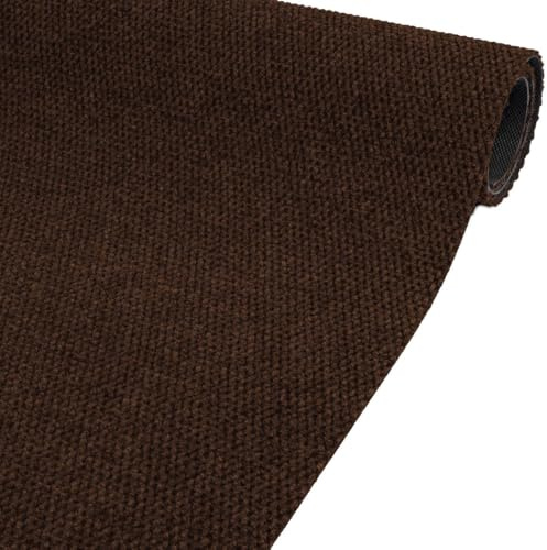 ANRO Schmutzfangmatte Meterware Teppichläufer Schmutzfangläufer Teppichboden BOB Bodenbelag robust rutschfest Auslegware für Eingang Flur Büro Keller 120 x 120 cm Braun