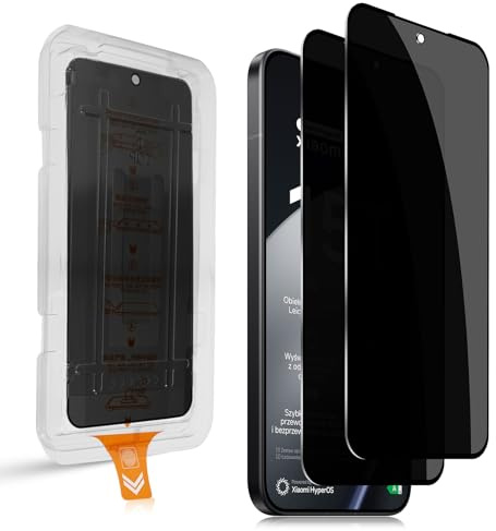 QULLOO 2 Piezas Anti Espía Protector de Pantalla Compatible con Xiaomi 15T/15T Pro,9H Dureza Anti-Spy Privacy Cristal Templado Vidrio Templado, Vidrio Película, Fácil Instalación