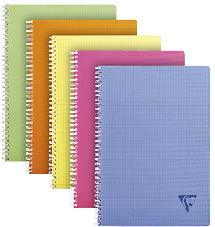 Clairefontaine - 328125-ASS - Linicolor - Cahier spirale couverture polypro - 100 pages - A4 petits carreaux - Assortis