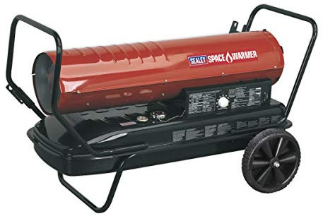Sealey AB1758 000Btu/ora Spazio Warmer Riscaldatore Paraffina/Kerosene/Diesel con Ruote, Rosso, 175,000Btu/hr