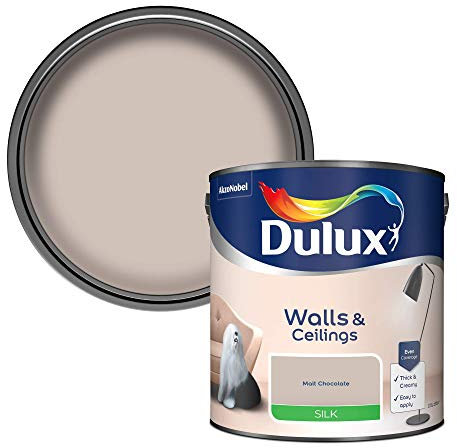 Dulux Silk Emulsion Paint For Walls And Ceilings - Malt Chocolate 2.5 Litres