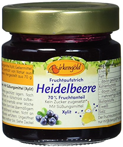 Birkengold Fruchtaufstrich Heidelbeer, 2er Pack (2 x 200 g)