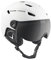 BLACK CREVICE Casque Ski Silvretta I Casque Ski avec visière Style Pilote I différentes Couleurs I Casque Ski Hommes & Femmes I Casque en Polycarbonate I Casque (XL, Blanc/Violet)