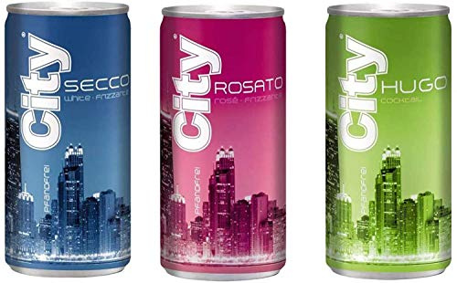 120 Dosen City gemischt 36 Hugo, 48 City Secco und 36 City Rosato a 200ml inc. EINWEG Pfand