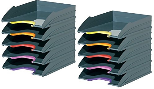 Durable 770557 Varicolor Ablageschalen Set, 10 Stück, anthrazit