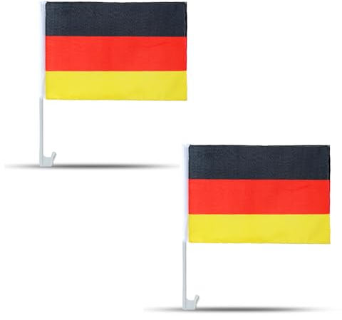 2er SET Auto Flagge Fahne WM Länder Fußball Fan Farbe: Deutschlad ohne Wappen