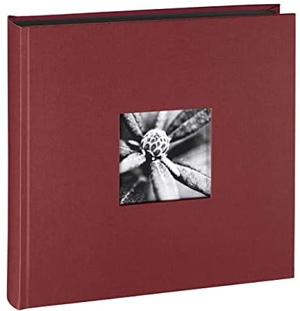 Hama Fotoalbum Jumbo 30x30 cm (Fotobuch mit 100 schwarzen Seiten, Album für 400 Fotos zum Selbstgestalten und Einkleben) bordeaux