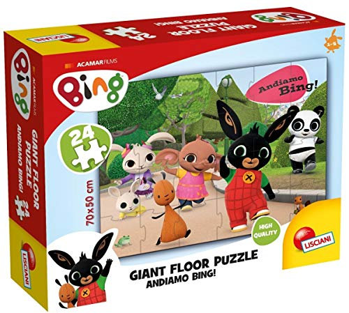 Lisciani - BING GIANT FLOOR LET’S GO PUZZLE - 24-Piece Floor Puzzle for Toddlers Age 3+ - Featuring Bing on the Move - Large Size for Easy Handling - Encourages Motor Skills & Observation