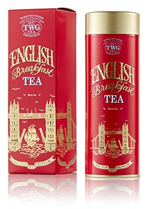 TWG Tea | English Breakfast Tea | Loose Leaf BlackTea | Full-Bodied with Floral Undertones | Haute Couture Tin, 110g | Gift Set