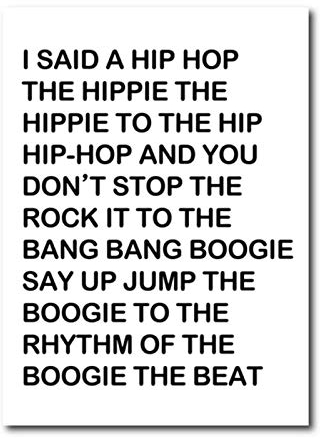 LLXHG Ich Sagte EIN Hip Hop - Poster Rapper's Delight Songtexte Druck Hip Hop Kunst Leinwand Malerei Bar Pub Wanddekoration-50X70Cm Ungerahmt