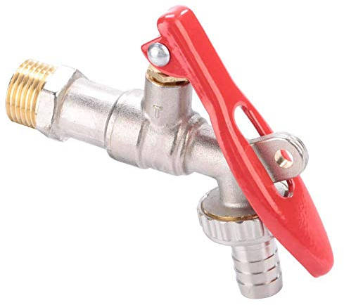 Abschließbarer Wasserhahn Gewinde - 1/2 Zoll Doppel Wasserhahn aus Messing rost und frostsicher für Garten Waschmaschine Regentonne