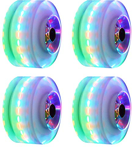 Xpccj 4 Stück Rollschuh-Räder, leuchtend, für Outdoor-Rollschuhe/Rollschuhe/Rollschuhe/Rollschuhe/Rollschuhe, geeignet für zweireihiges Skaten und Skateboard.