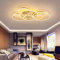 FUMIMID LED Deckenleuchte Moderne Pendelleuchte Kreativer Kronleuchter Mit Deckenstrahler Round 6 Circle 86W Schlafzimmer Deckenlampe Acryl Aluminium Wohnzimmer Leuchte,Gold