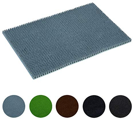 Wetterfeste Fußmatte Garten - Grau 40 x 60 cm - Schmutzfangmatte außen - Fussmatte leicht zu reinigen - Türmatte Plastik Borsten 1,4 cm hoch