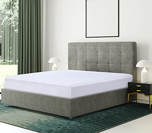 Bronwen Mathews® Microfiber King Fitted Sheet - Non Iron Brushed Deep Pocket Upto 12inch/30cm Ultra Soft Breathable - Wrinkle, Fade and Stain Resistance (King, White)