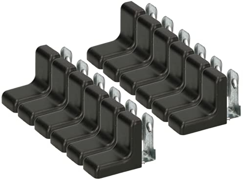 Kotarbau® - Set di 25 supporti per scaffali in metallo con finiture in plastica per mobili, colore nero