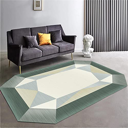 kinderteppiche mädchen grün Teppich in Sonderform grün schlicht geometrisch modern weicher Teppich waschbar joop Teppich 140X200CM teppiche für Schlafzimmer 4ft 7.1''X6ft 6.7''