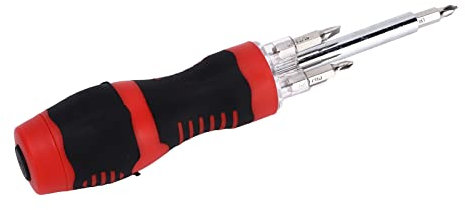 Light Up Screwdriver Set, High Strength Home Hand Tools Flat Bit LED 5‑in‑1 for All Day Work