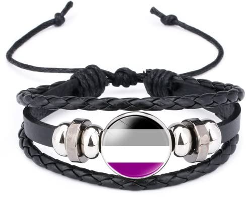 bangyao LGBTQ Zubehör Asexualität Stolz Armband mit Geschenkbox, Transgender Sachen Bisexuelle Gay Lesbische Trans-Geschenke für Paar Männer Frauen Teen Valentinstag