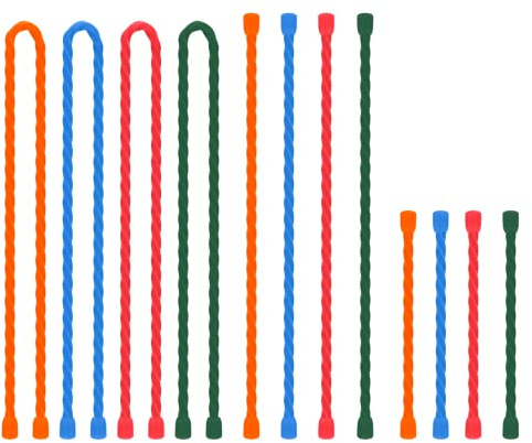 12 PCS Silicone Cable Ties 4 6 12 Inch Steel-Core Twist Ties Reusable Rubber Ties Straps for Organizing Bundling and Holding Wire All Purpose Bendable Cord Tie for Indoor and Outdoor (4 Colors)