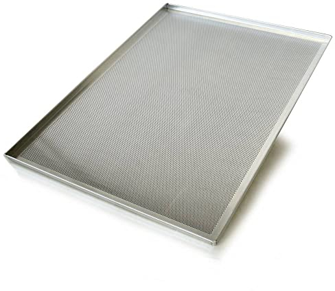 Erre4M Bandeja para horno, bandeja de aluminio perforada 60 x 80 x 2 (altura). 15/10 cm de grosor, con esquinas soldadas.