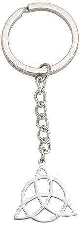 Hexe Knoten Schlüsselanhänger für Frauen Männer Edelstahl Charms Mode keltischen Knoten Schlüsselanhänger Witchcraft Symbol Amulett Schmuck