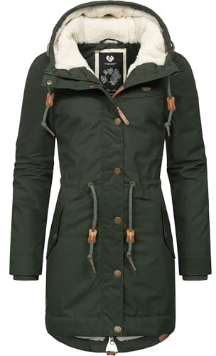 Ragwear Damen Wintermantel Warmer Parka lang mit Kapuze YM-Canny Intl XS-6XL
