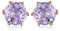 JewelryPalace Rundschliff 0.9ct Echt Amethyst Ohrstecker Silber 925 Damen, Lila Naturstein Schmuck Set, Ohrringe Silber Edelstein Mädchen, Ohrstecker Silber Klein mit Stein Frauen Geschenk Rosegold