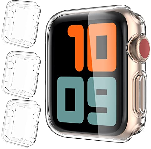 AHASTYLE 3 Pezzi Cover Apple Watch 42mm, Custodia Protettiva per iWatch Ultra in TPU per Apple Watch Series 3 2 1 (42MM, Transparent)