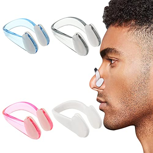 ZLXFT Tappo Naso Piscina,Clip per Naso in Silicone,4 PCS Clip per Naso Impermeabili per Nuoto,Accessori per Naso per Bambini e Adulti per Principianti, Allenamento per Sport Acquatici