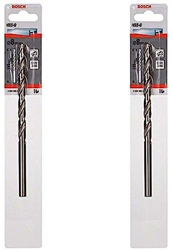 Bosch Professional 1x HSS-G Metallbohrer (für Metall, Ø 8 mm, Robust Line, Zubehör Bohrmaschine) (Packung mit 2)