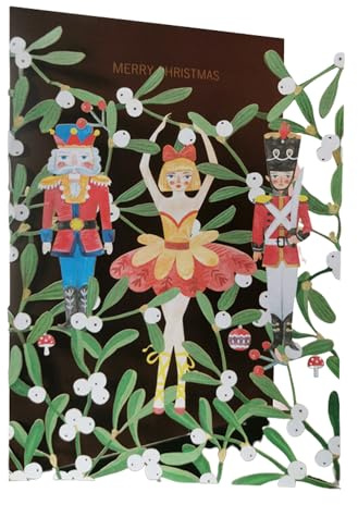 Paper Cut Art The Nutcracker Toys Christmas Greeting Card by Alljoy Cards CMS034
