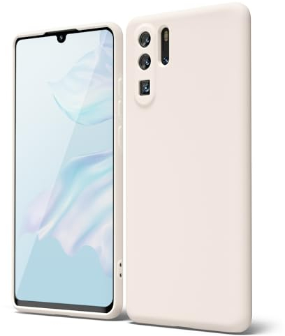 oakxco für Huawei P30 Pro Hülle Silikon Case, Dünn Gummi Gel Original Farbig Schutz Handyhülle, Weich Slim Matt Leicht TPU Stoßfest Kameraschutz Schutzhülle Schale, Beige Titan
