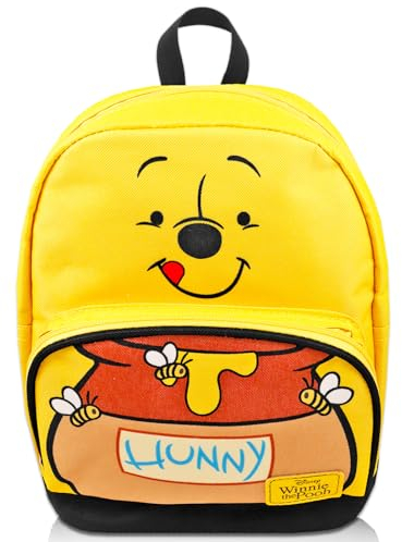Winnie Puuh Mini-Rucksack für Damen – 25,4 cm Segeltuch Winnie Puuh Rucksack mit Fronttasche plus Lesezeichen | Winnie Puuh Rucksack Geldbörse Bundle, Winnie Puuh Rucksack Geldbörse, Winnie the Pooh