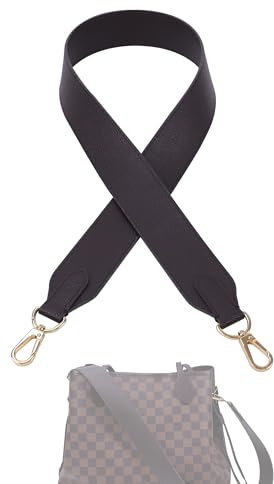 DGAZ Leder Schulterriemen 110cm, Ersatzriemen für Neverfull, ideal für Schultertaschen/EIN-Schulter-Tragen, Handgefertigt, mit O-Ringen und Geschenkbox (4cm Breit, Canvas Brown)