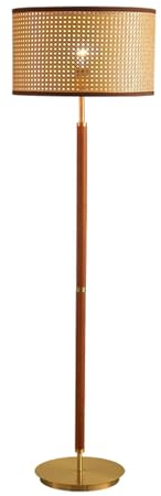 Leomix Stehlampen Für Wohnzimmer Schlafzimmer, 12W Moderne Stehlampe Mit 3 Farbtemperaturen, Rattan-Schirm, Fernbedienung, Hohe Stehlampe Für Büro, Haus