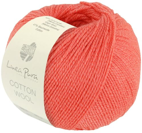 LANA GROSSA Cotton Wool | Klassisches Schurwollgarn mit Baumwolle | Handstrickgarn aus 53% Schurwolle (Merino extrafein) & 47% Baumwolle | 50g Wolle zum Stricken & Häkeln | 195m Garn FB 21