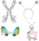 Alien Kostüm Set, Alien Rave Outfit, Alien Stirnband und Brille Handschuhe, Alien Kostüm Haarreif Brille Set, Alien Stirnband für Kinder Erwachsene