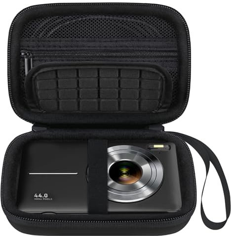 Elonbo Digital Camera Case for CAMKORY/for Fleafer/for VAHOIALD/for Nsoela/for Canon IXUS 285 HS Camera, Point and Shoot Camera Bag, Travel Cameras Holder for SD Card and Batteries, Black