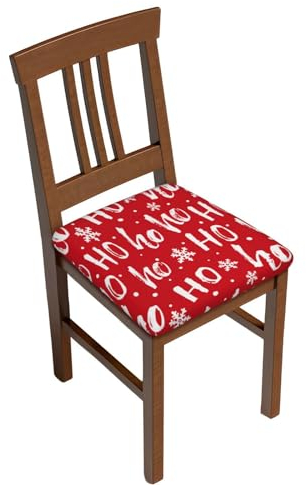 ROOZEE Stuhlhussen mit weihnachtlichem Hintergrund, bedruckt, quadratisch, Esszimmerstuhl, Sitzkissen, Schonbezüge, 6 Stück
